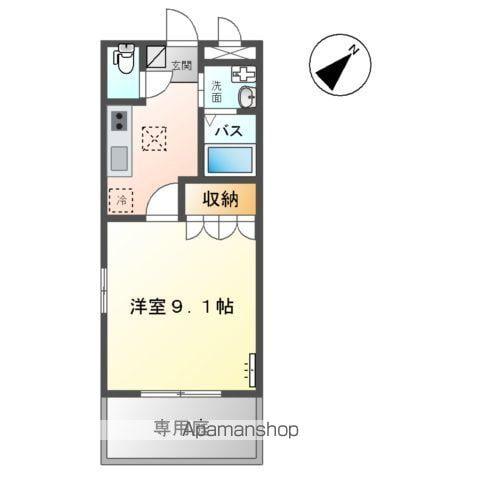 エバーハイム岩津(1K/1階)の間取り写真