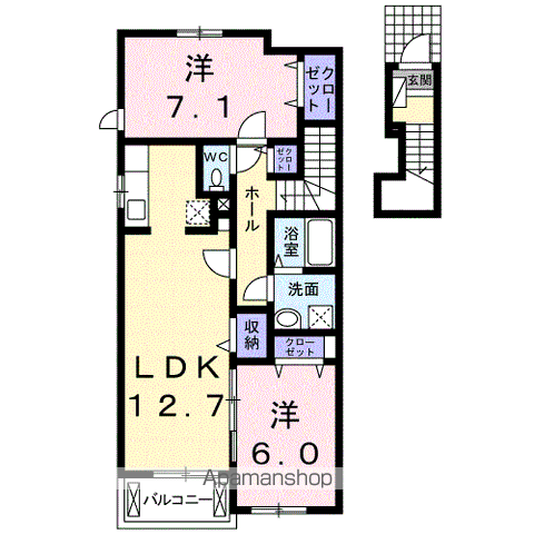 エトワールC(2LDK/2階)の間取り写真