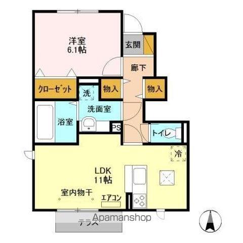 セジュールⅥ(1LDK/1階)の間取り写真