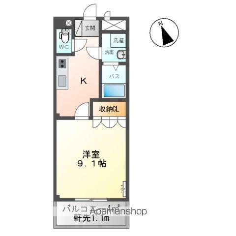 アバンテ・コオリ駅前(1K/2階)の間取り写真