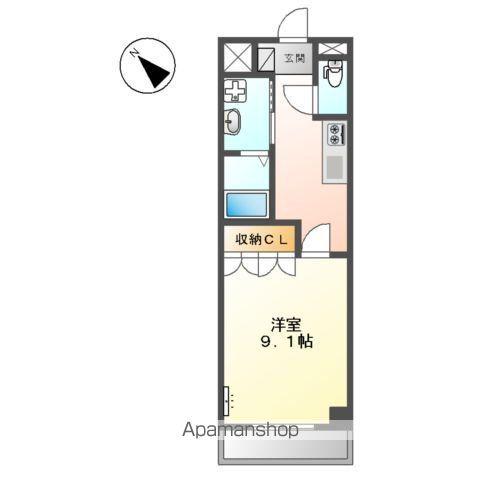 グリーングラス弐番館(1K/2階)の間取り写真