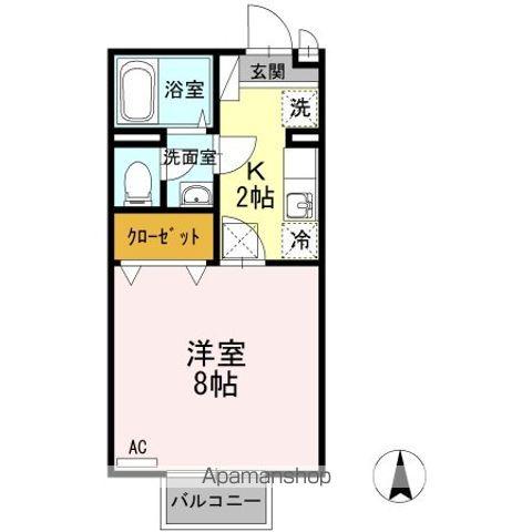 セジュール伊吹(1K/1階)の間取り写真