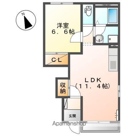 グランデ ヴィラッジオ(1LDK/1階)の間取り写真