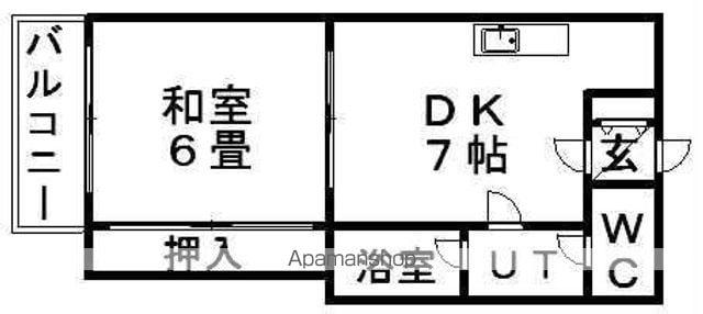 アクターフジ(1LDK/4階)の間取り写真