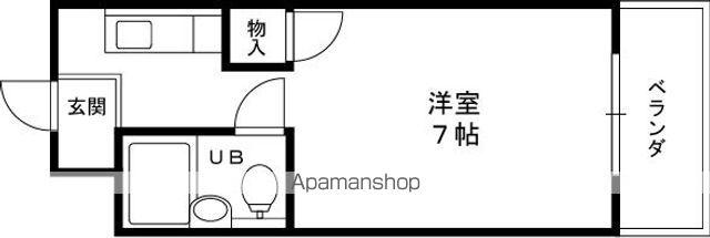 ベルハイム栄町(ワンルーム/2階)の間取り写真