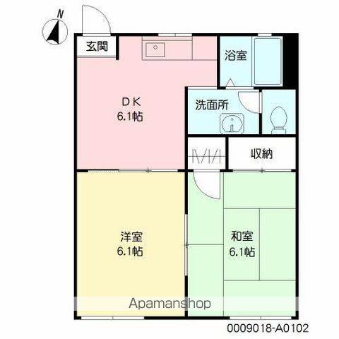 フレグランスタウン住吉7番館 (2DK/1階)の間取り写真