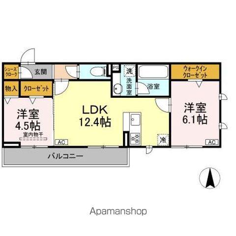 D-ROOM大川(2LDK/2階)の間取り写真