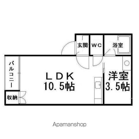 中ノ島センターパーク3番館(1LDK/2階)の間取り写真