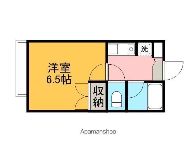 羽根北ハイツ(1K/1階)の間取り写真