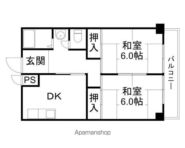 パレットコート堅田(2DK/2階)の間取り写真