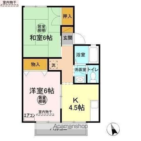 セジュールAⅠ(2K/2階)の間取り写真