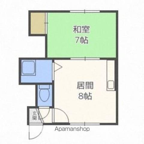 マンション若草(1DK/2階)の間取り写真