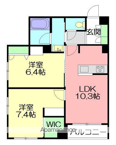 フェリシアガーデン茅ヶ崎(2LDK/1階)の間取り写真