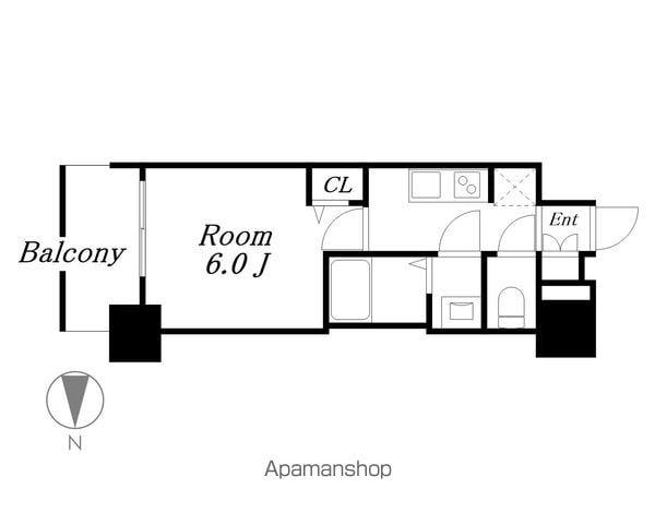プレサンス名古屋ルクソリア(1K/6階)の間取り写真
