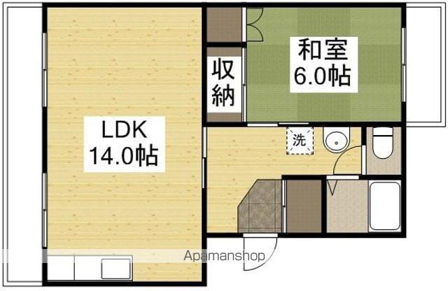 フジノマンション(1LDK/2階)の間取り写真