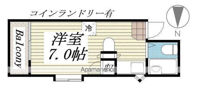 ラレジダンスドリュックス(ワンルーム/2階)の間取り写真