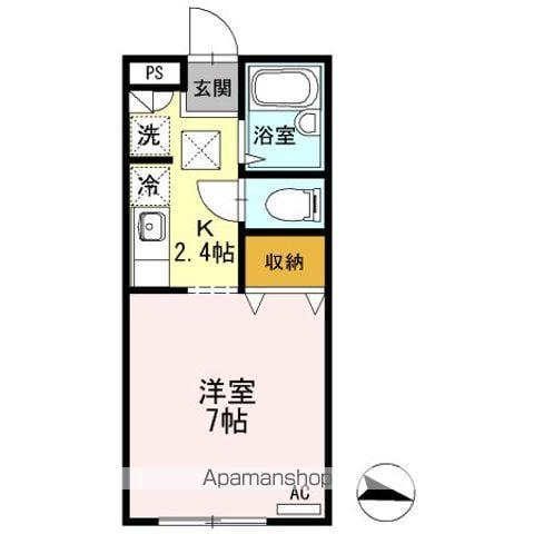 パセオ並木(1K/1階)の間取り写真