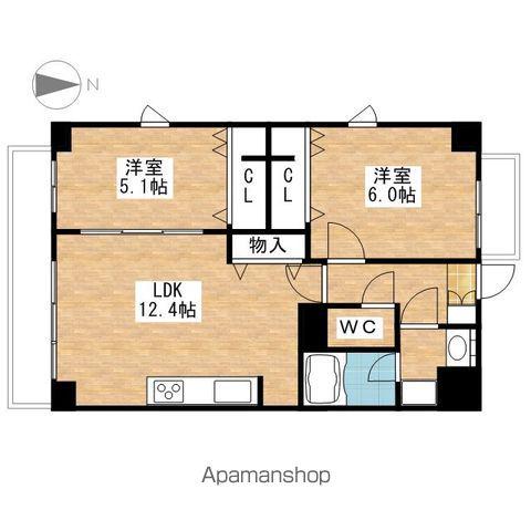  アクアブルー(2LDK/3階)の間取り写真