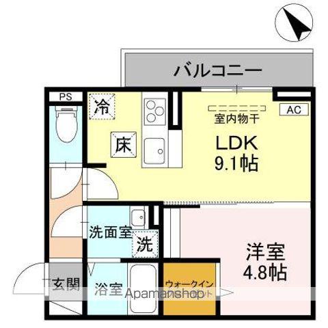 CLASSEUM幸西IV(1LDK/1階)の間取り写真