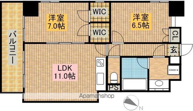 ランドハウス泉(2LDK/10階)の間取り写真