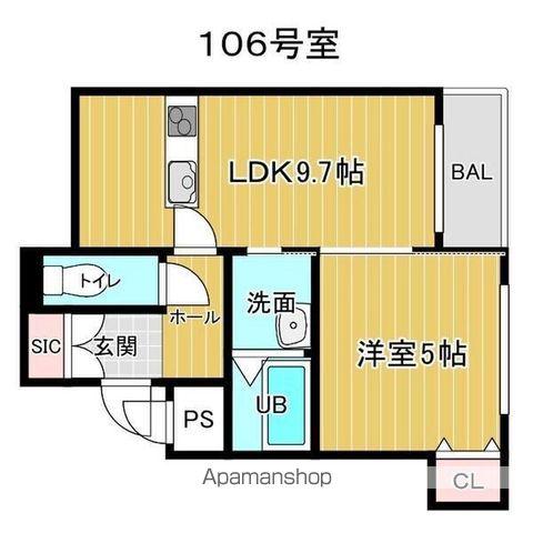 JUNESSE北18条(1LDK/1階)の間取り写真