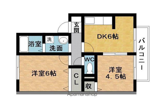 PREMIER(2DK/2階)の間取り写真