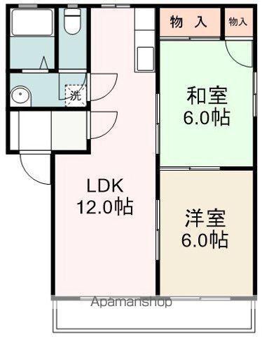 ジュネス35 B棟(2LDK/2階)の間取り写真