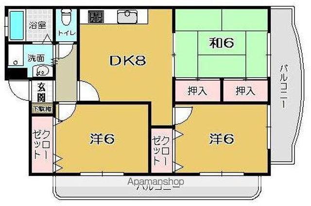 スピカ33(3DK/4階)の間取り写真