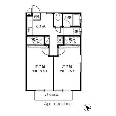 スイートピー国見(2K/1階)の間取り写真