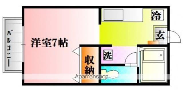 サンライフ土肥B(1K/1階)の間取り写真
