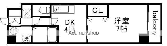 イクスコート大津駅前(1DK/3階)の間取り写真
