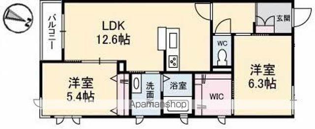 GRANTAGE下関Ⅳ(2LDK/2階)の間取り写真
