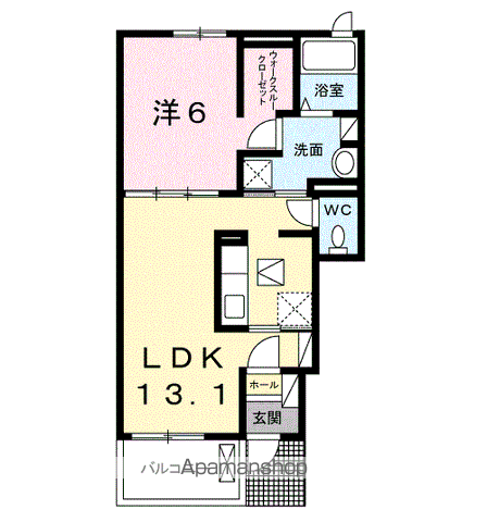 アリエッタ小塚山 Ⅱ(1LDK/1階)の間取り写真