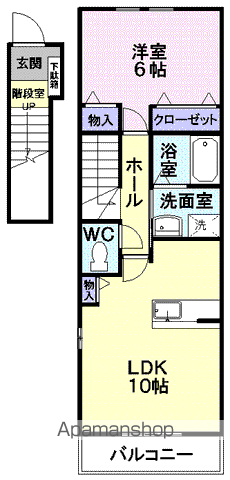 ネオパストラル(1LDK/2階)の間取り写真