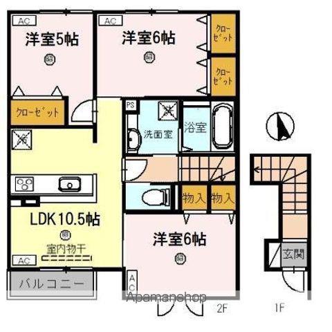 リヴェール(3LDK/2階)の間取り写真