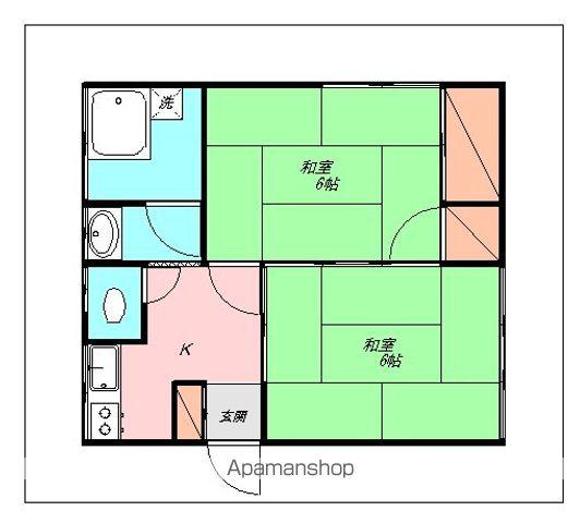 富士急行 月江寺駅 徒歩13分 1階建 築46年(2K)の間取り写真