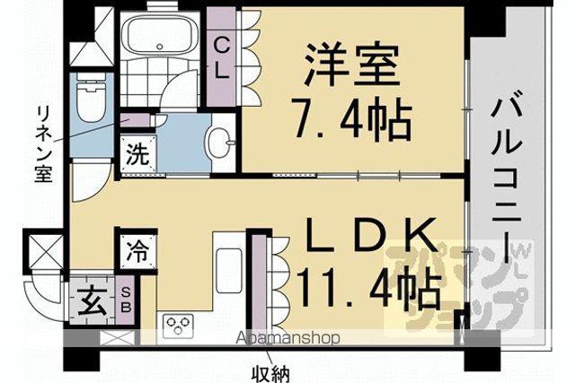 リーガル京都御所西V(1LDK/2階)の間取り写真