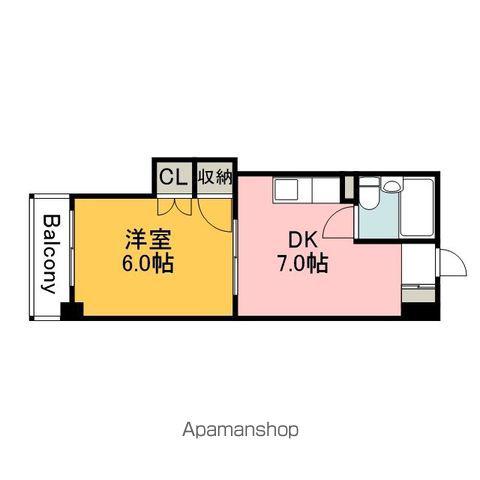 第3若宮ビル(1DK/3階)の間取り写真