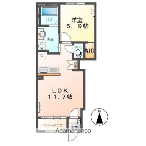 アーバングレイスⅡ(1LDK/1階)の間取り写真