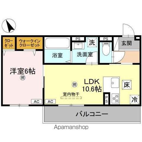 エレガンス ビュー(1LDK/1階)の間取り写真