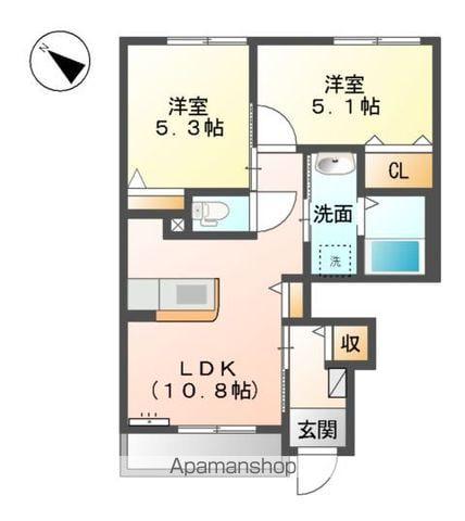 マリアージュⅢ(2LDK/1階)の間取り写真