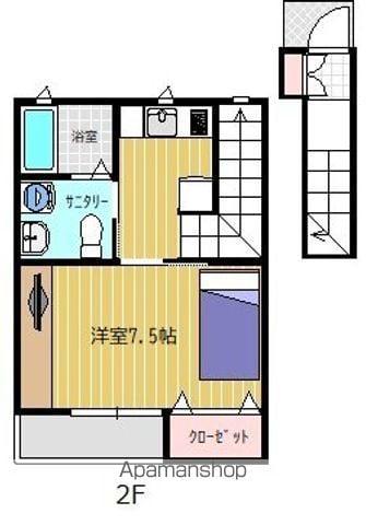 レセナ湊東Ⅰ(1K/2階)の間取り写真