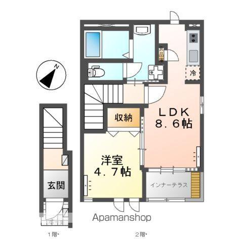 メリー コート(1LDK/2階)の間取り写真