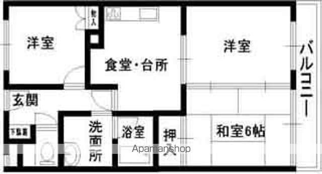 サンパレス21忠岡A棟(3DK/1階)の間取り写真