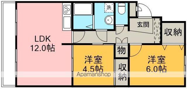 岸田マンション(2LDK/4階)の間取り写真