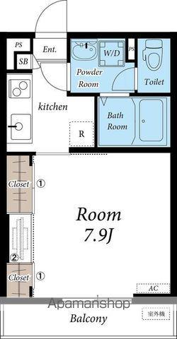 リブリ・豊四季セブン(1K/1階)の間取り写真