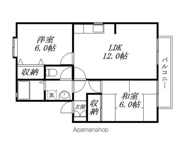 コートパル守山(2LDK/1階)の間取り写真