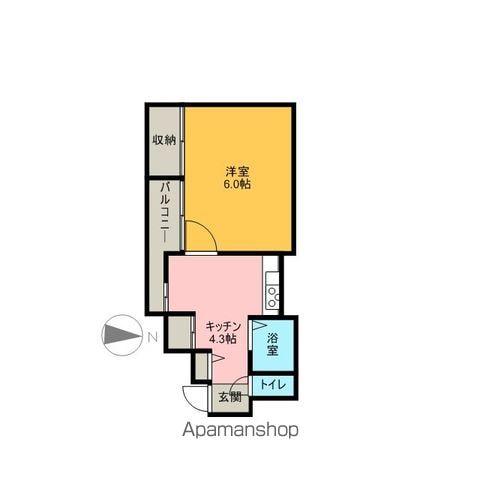 プロクシィスクエア徳川(1K/4階)の間取り写真