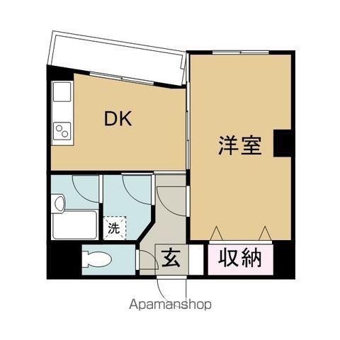 ハーモニー(1DK/3階)の間取り写真