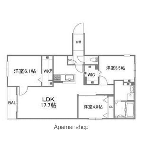 ブランシャール菊水HD(3LDK/3階)の間取り写真